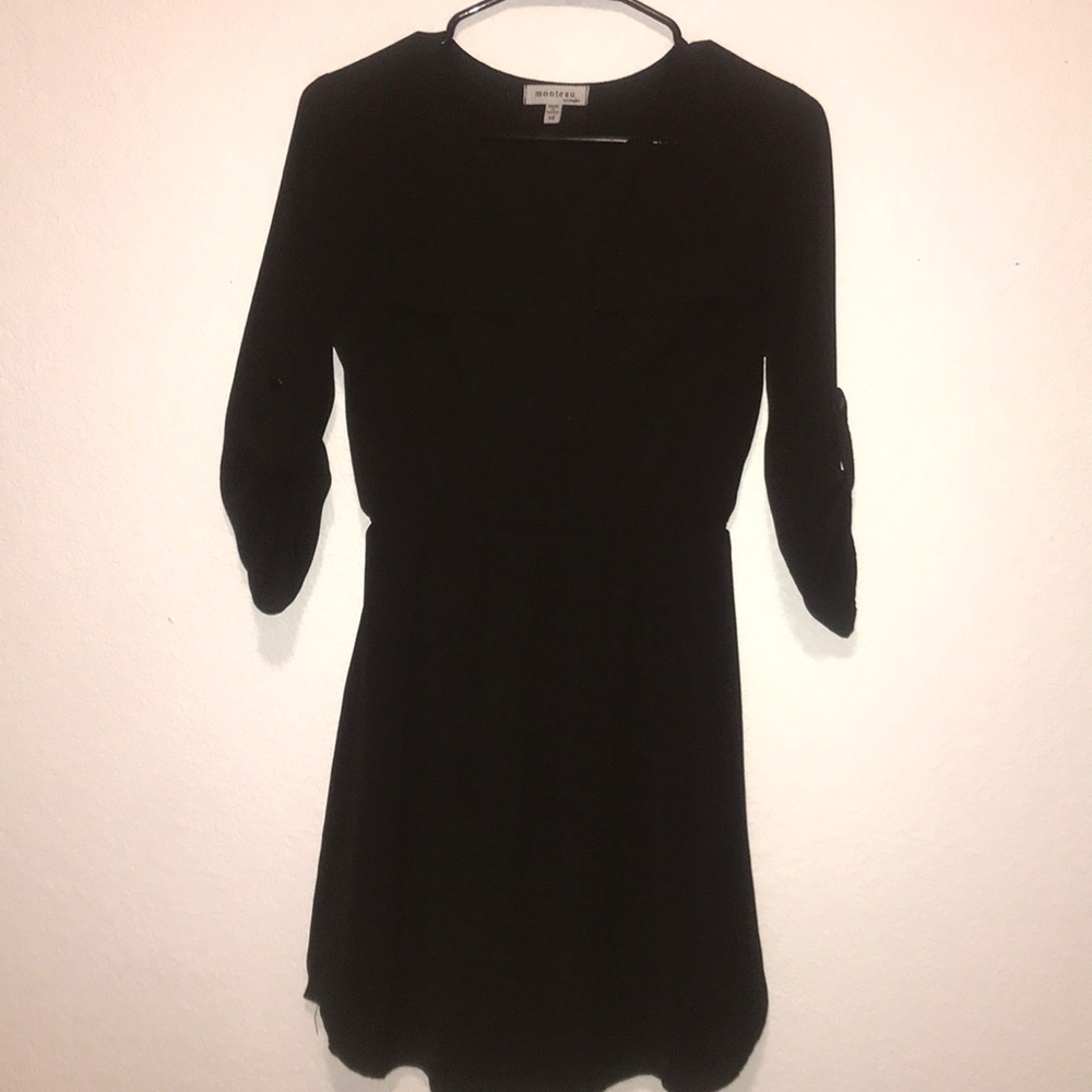 Monteau Black dress with front pockets